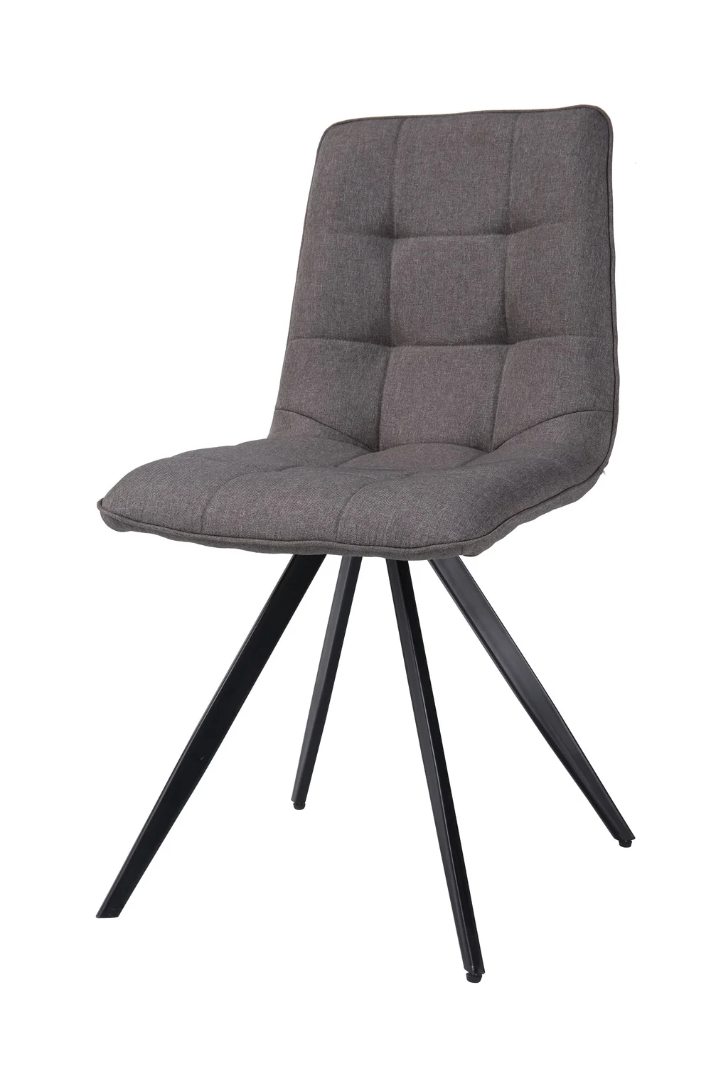 Modern Brown Fabric Dining Chair Black Metal Legs Buy Dining Chair