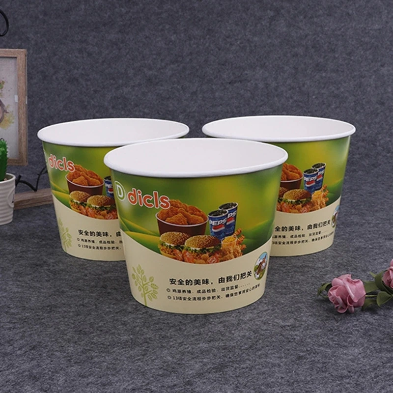 Large Capacity Custom Fried Chicken Paper Bucket Take Away Food