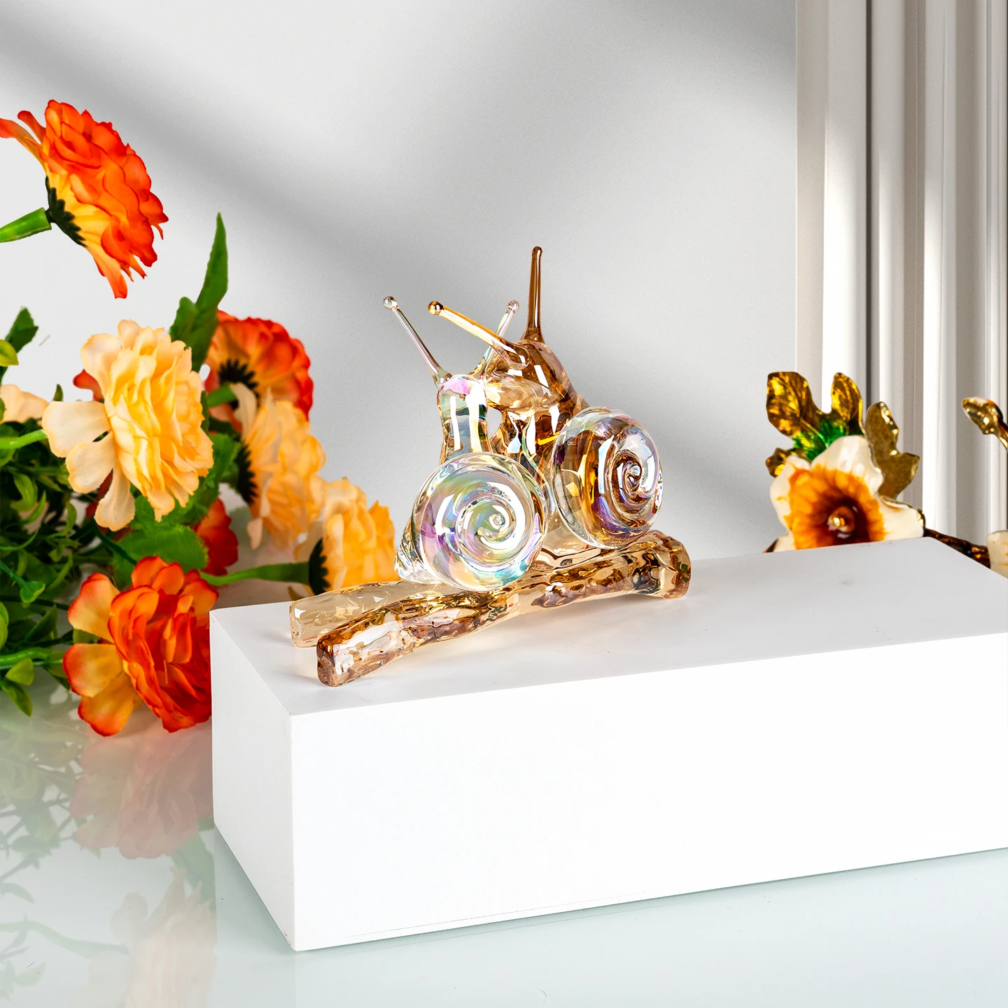 product handmade crystal glass snail sculpture home decoration ornament christmas gift for girlfriend desk decoration-6