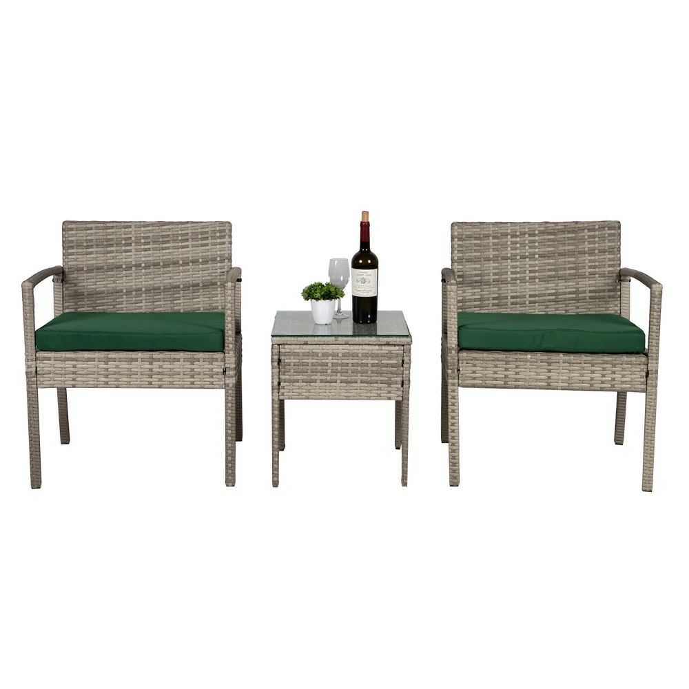 Goedkope Rotan Outdoor Bistro Set 3 Stuks Tuin Koffie Bistro Stoel