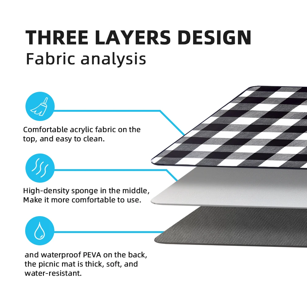 Outdoor Camping Beach Park Family Waterproof Extra Large Picnic Blanket