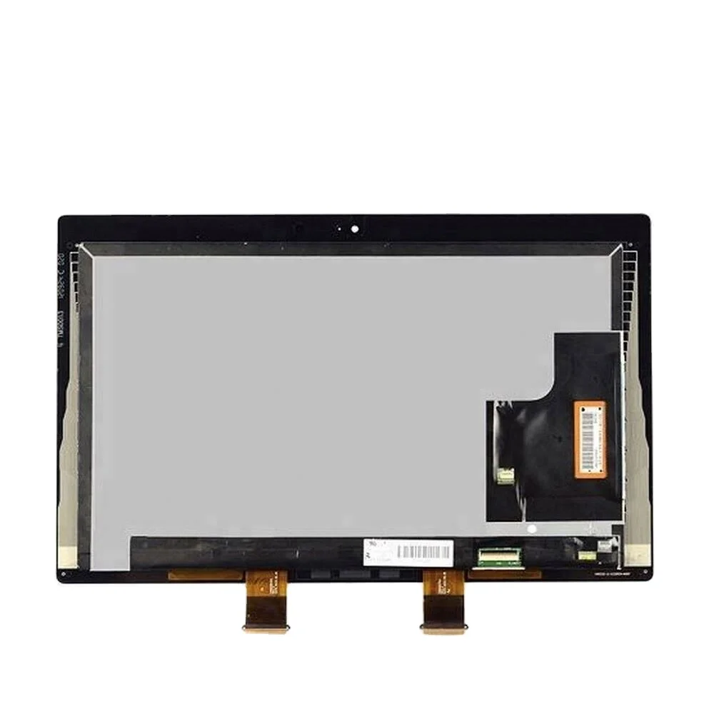 Surface Pro 7 full LCD digitizer assembly showing flex cable, backlight, and glass layers