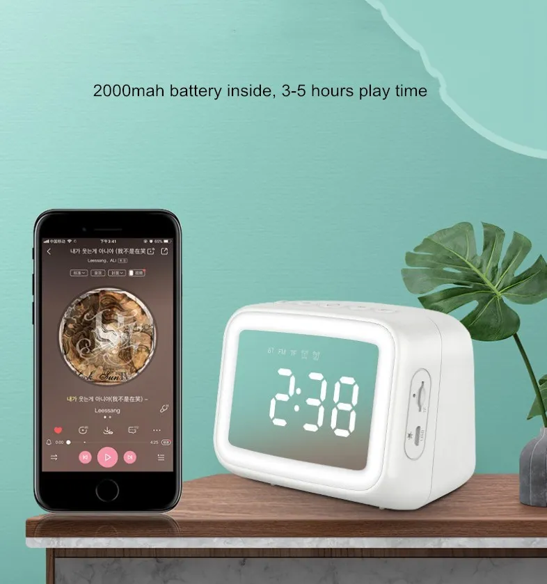 Wireless high quality clock bluetooths mini speaker with led display - ANKUX.COM