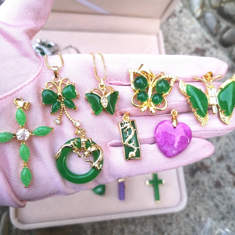 Jialin Jewelry Wholesale Charms Natural Crystal Gemstone Malaysian Jade