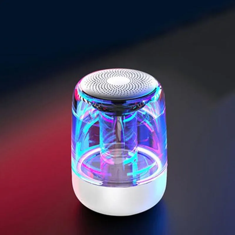 2020 High Quality LED Light Portable Bluetooth Speaker Transparent BT 6D Subwoofer C7 Wireless Mini Speaker - ANKUX.COM