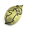 Wholesale cudtom bronze leaf shaped enamel metal lapel pin