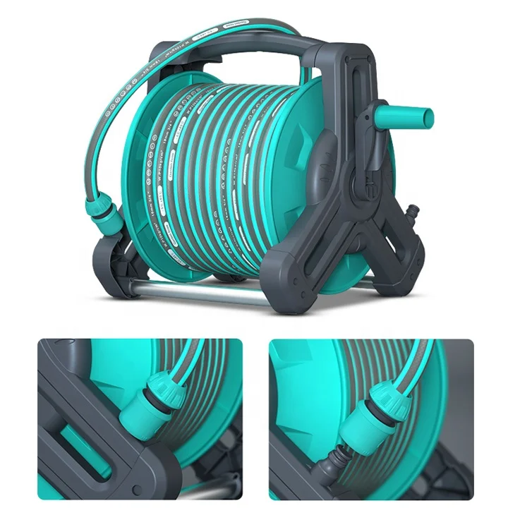 20m Garden Hose Reel Cart Water Hose Holder For Outside Water Pipe Hose