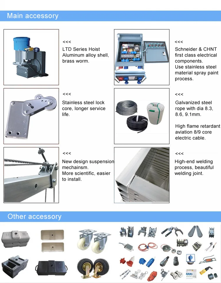 ZLP Series Construction Wall Window Cleaning Suspended Platform Cradle Gondola Sky lifting Scaffold For Sale