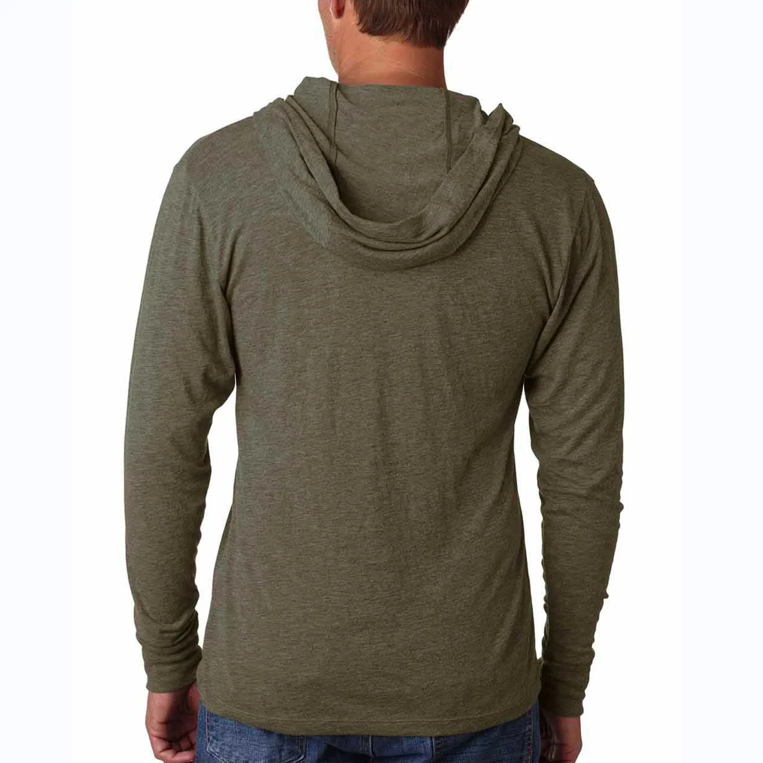 Custom Mens Full Sleeve Hooded T Shirts For Men Long Sleeve 150 Gram ...