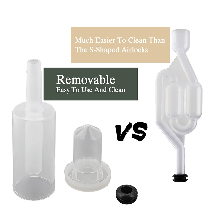 3piece Airlock With Silicone Grommet Pp Plastic Bpafree Airlocks,Airlock Kit For Jar