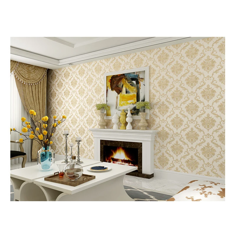 Luxury Damask Pattern Hd 3d Pvc Wallpapers Picture For Modern Home