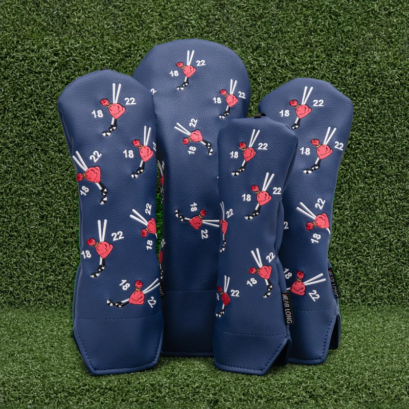 Custom Embroidery Genuine Leather Golf Set Iron Fairway And Driver Golf Head Cover Buy