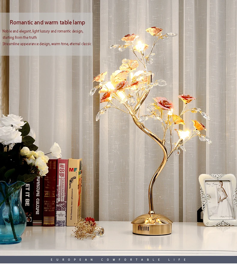 6 Lights Traditional Flower Table Lamp Creative Personality Designer ...