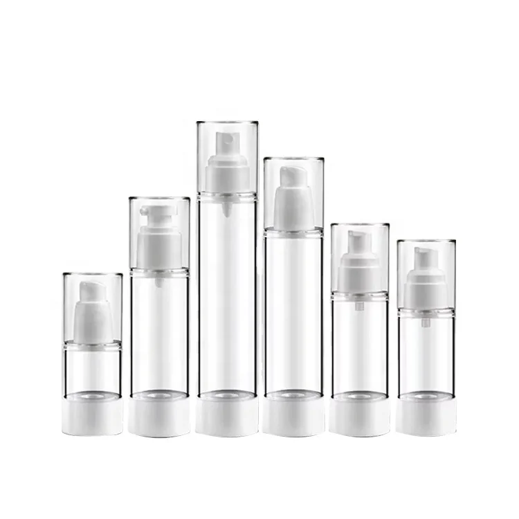 
15ml-100ml transparent spray press pump bottle perfume atomizer travel plastic airless bottle manufacturer 