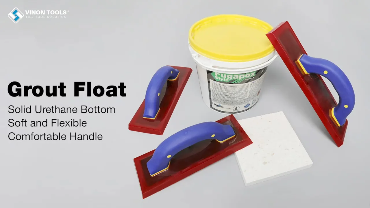 Red Urethane Grout Float For Tile & Stone Rubber Trowel Vinon Tools