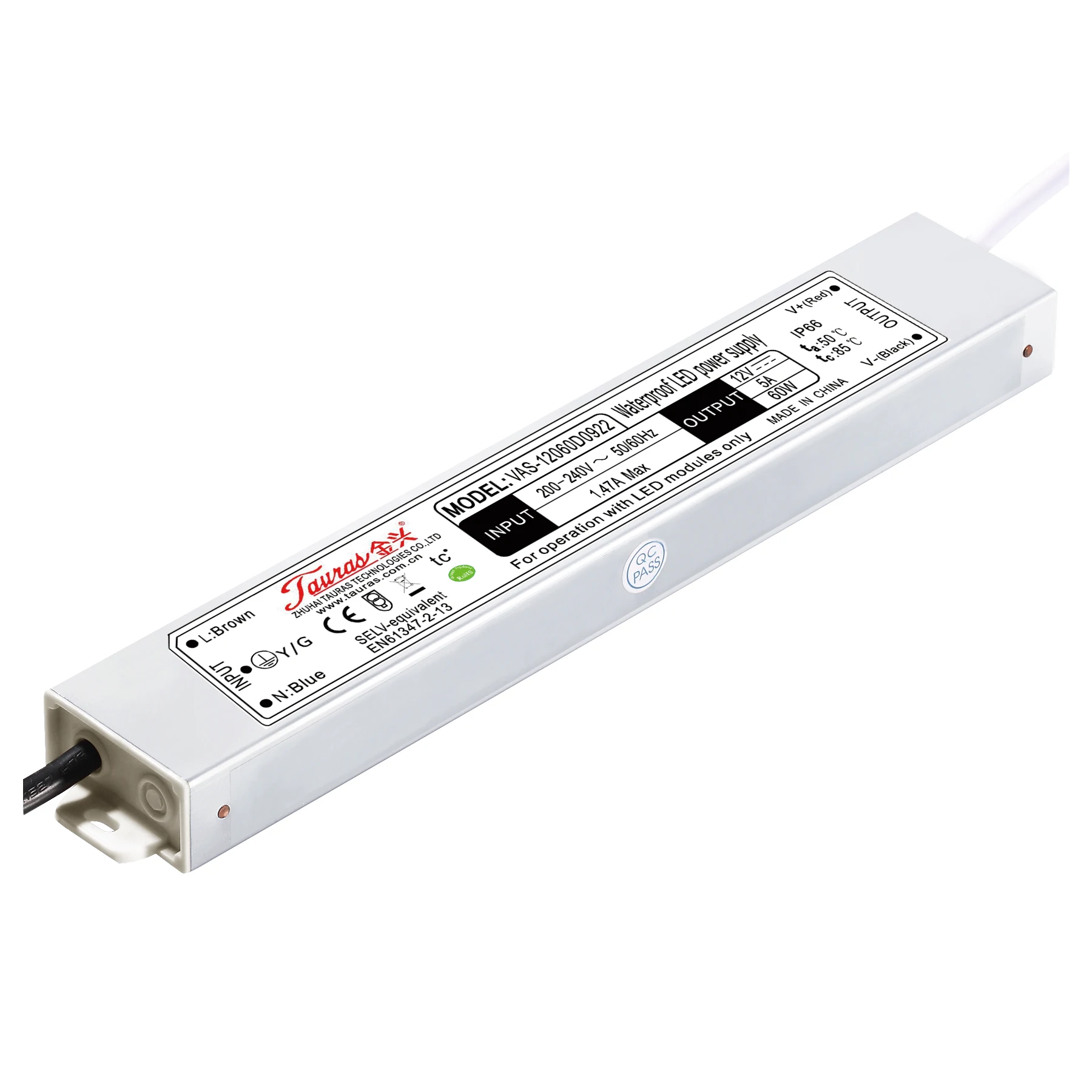 Super slim constant voltage  LED Driver 12V 60W Waterproof IP67 switching power supply VAS-12060D0922