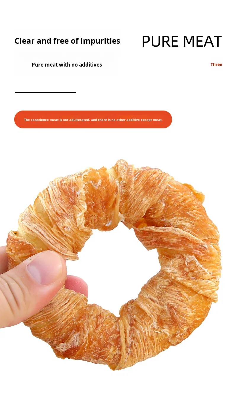 Pet Dog Snacks Donut-Shaped Chicken Jerky Wrapped Cowhide Teeth Cleaning Chew Sticks Medium/Large Dogs Zhejiang Origin factory