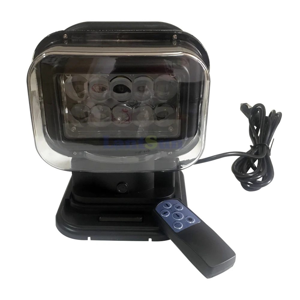 LED Search Light Rotating Remote Control 360  LED Spot Light Wireless Portable Searchlight Spotlights 12V