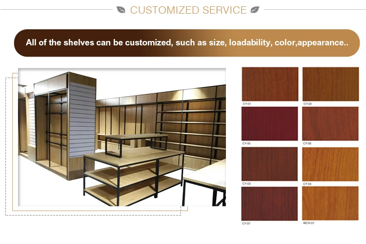 Retail wooden shoe showcase storage shelving metal shelf