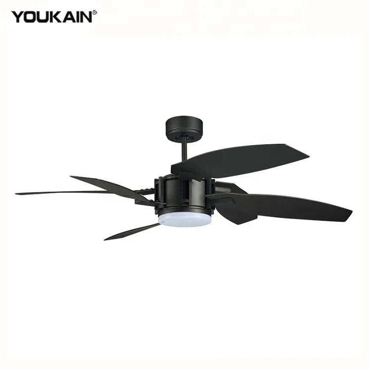 Creative smart 52 inch DIY blade dc ceiling fan temperature control dimmable ceiling fan with led lights remote control