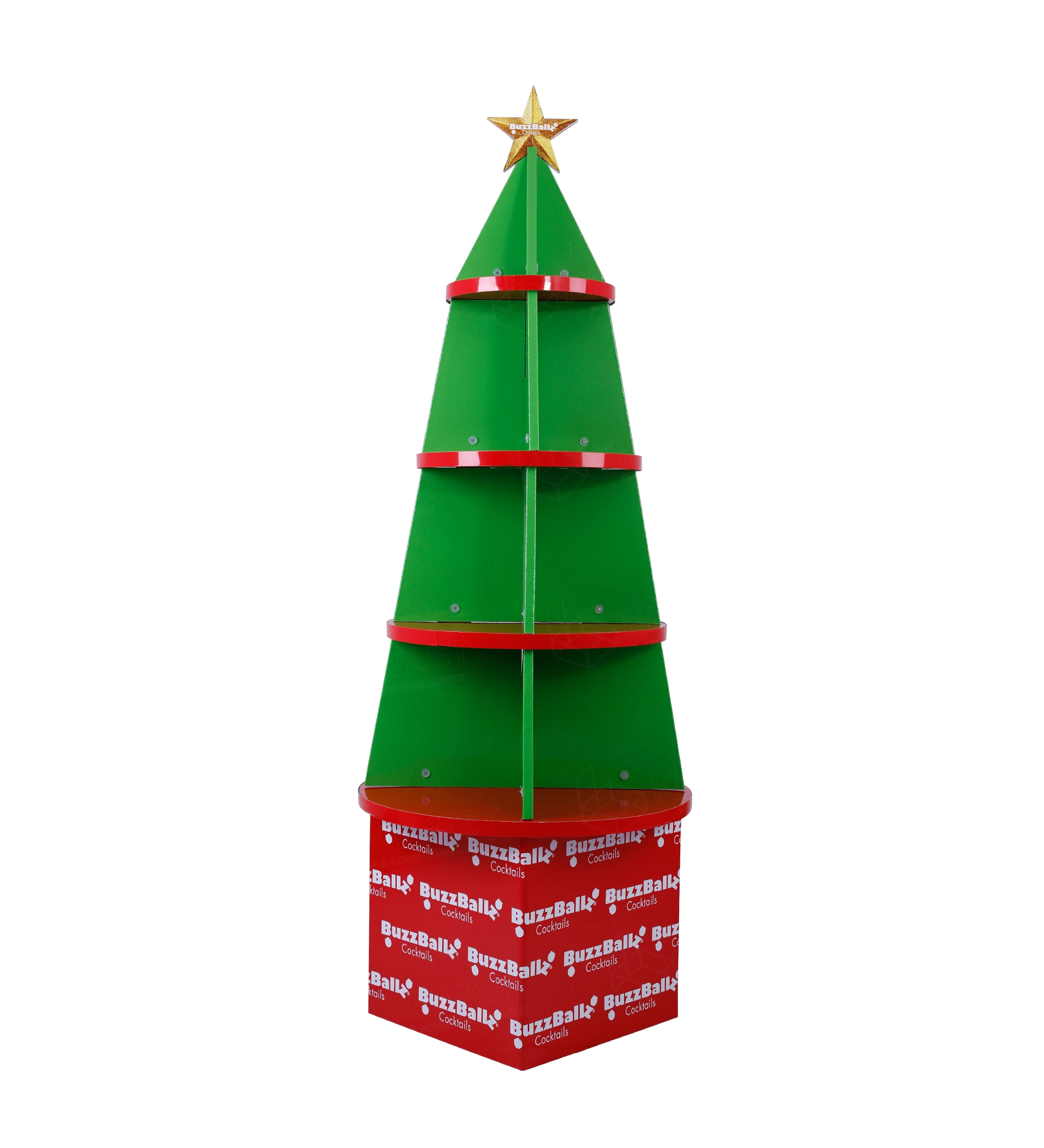 Christmas Tree Shape Cardboard Display Racks Cocktail Paper Display ...