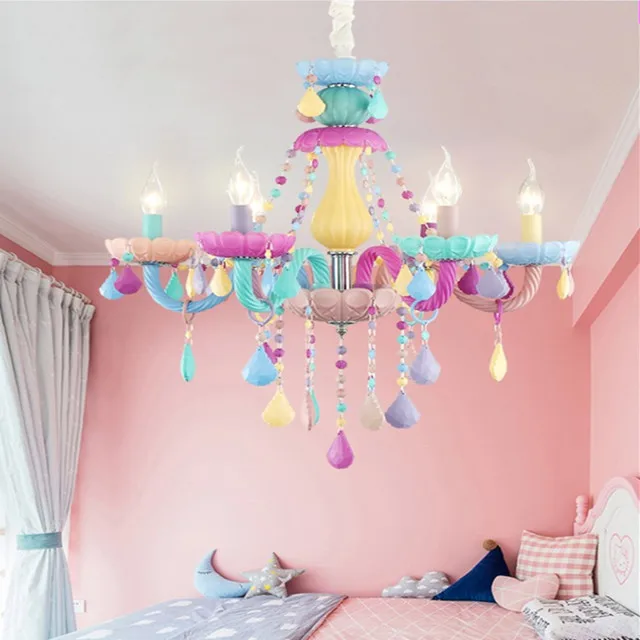 JYL-HQ8081 New design living room lamps luxury macaron crystal light multiple color ceiling light fixture