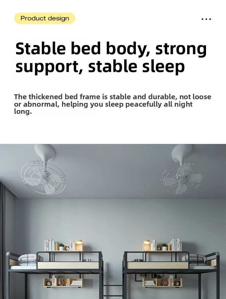 product modern two layer conjoined bunk iron bed student dormitory metal bunk bed-11