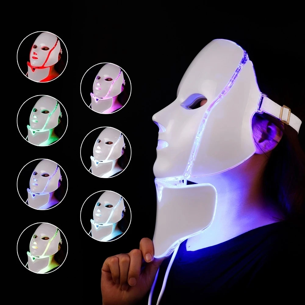 7 Color Led Facial Neck Mask Led Light Photon Led Mask Therapy Buy