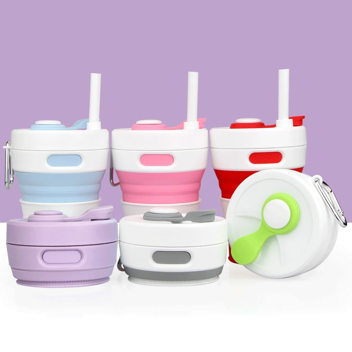 
new design custom 450ml 16oz collapsible coffee cup with lid 