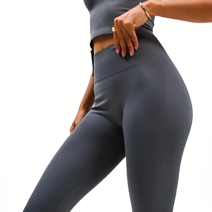 Women's Ribbed Seamless Leggings - High Waist Tummy Control Yoga Pants For Gym & Everyday Wear