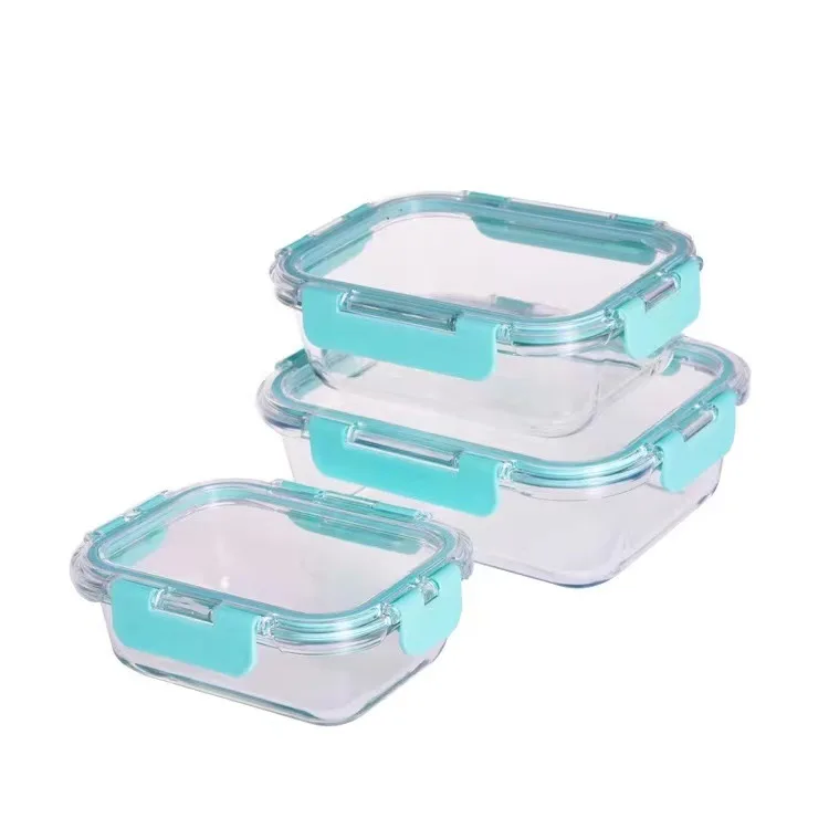 Best Kitchen glass Food Storage & Container Set Glass Storage Containers Bento Lunch Box For