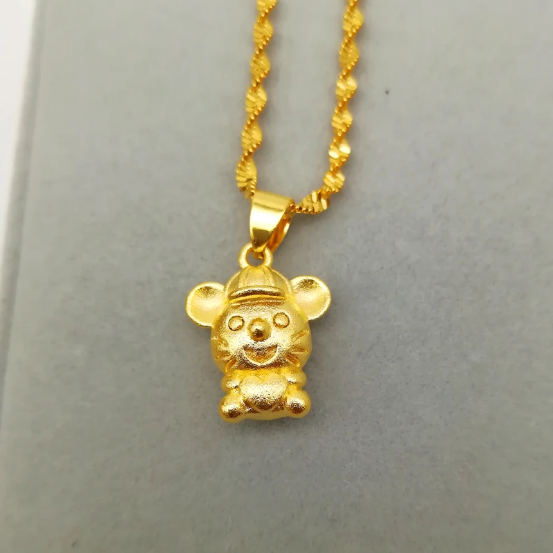 Latest Design Cute Gold Plated Animal Lucky Rat Pendant Women's Jewelry