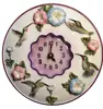 ceramic wall clock Clock, Round, 3D Polystone- Hummingbird Wall Decor For Kitchen, Nursery, Bedroom, Patio, Bathroom, Office