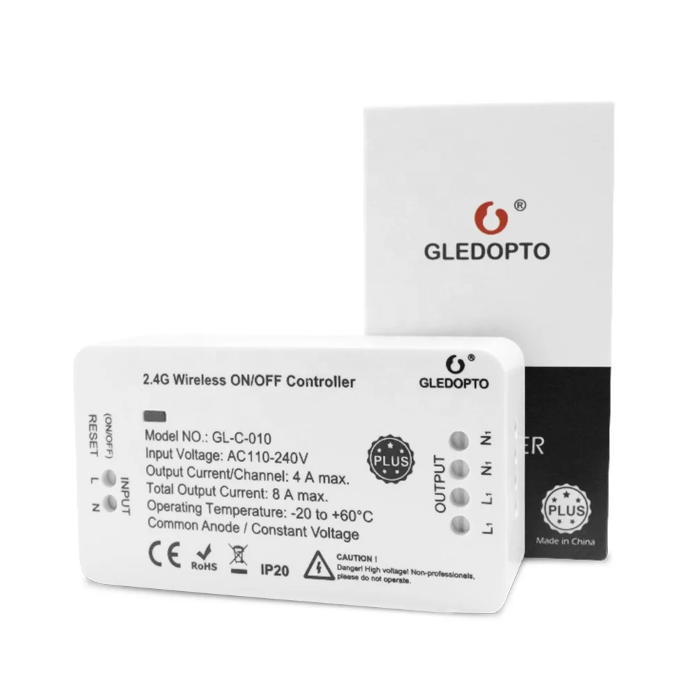 2020 New Gledopto ZigBee Wireless Controller 230V ZigBee Dimmer 2Channels 8A ZigBee OnOff Controller ZigBee3.0 Bridge Compatible