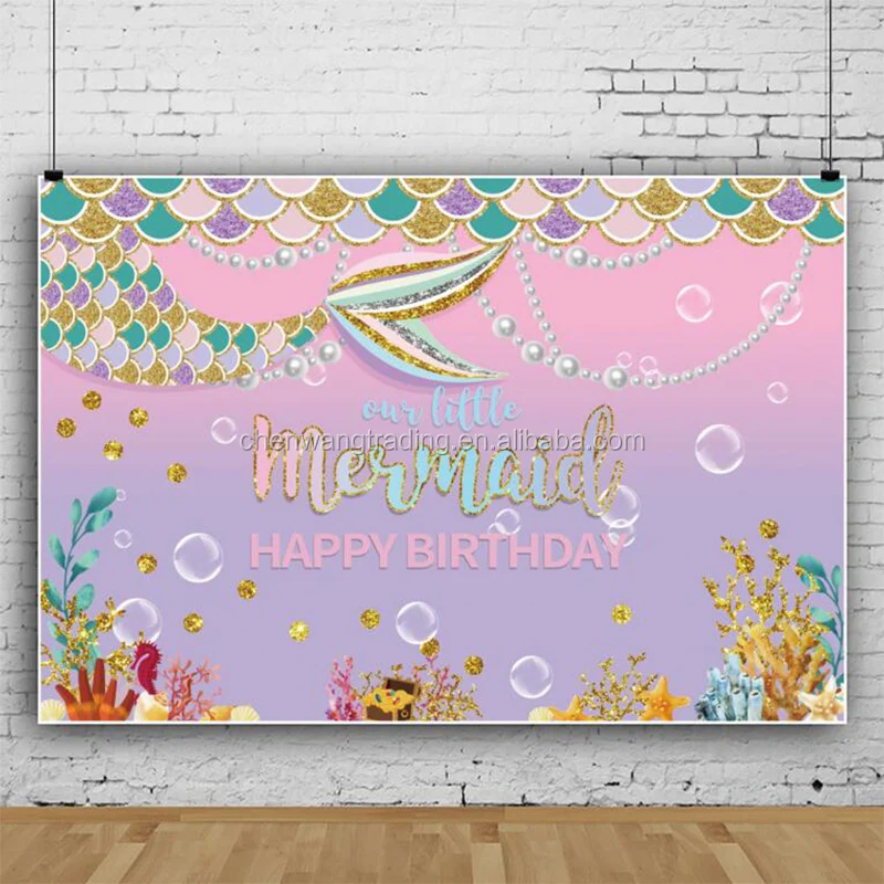 Hot Mermaid Birthday Party Backdrop For Girls Photography Castle Whale  Pearl Princess Birthday Background Wall Cake Table Props - Buy Mermaid Birthday  Backdrop,Birthday Party Backdrop,Mermaid Birthday Banner Product on  