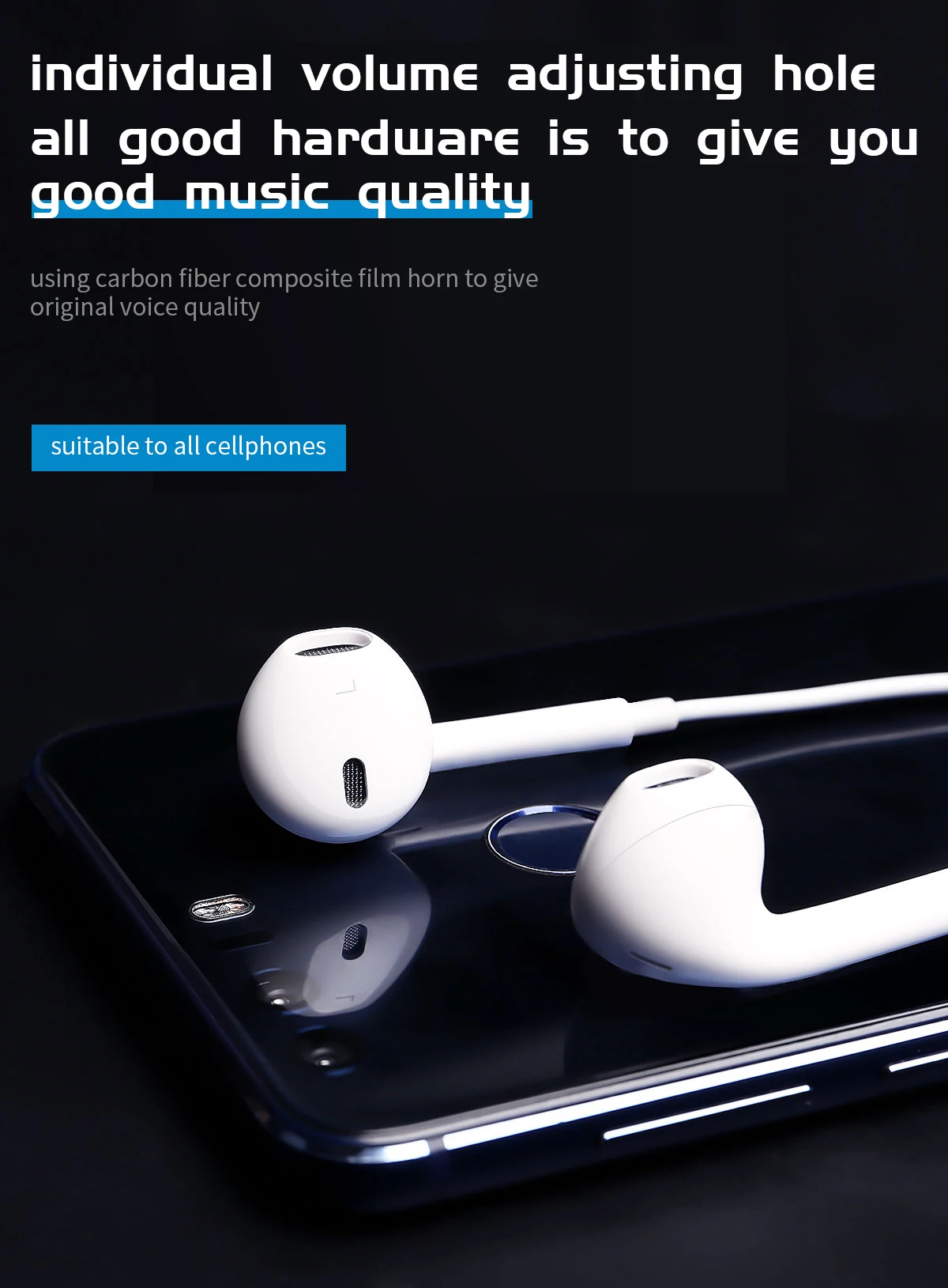 ODM foundry of 3.5mm jacket connector earphone suitable to Iphone 4/5/6/se