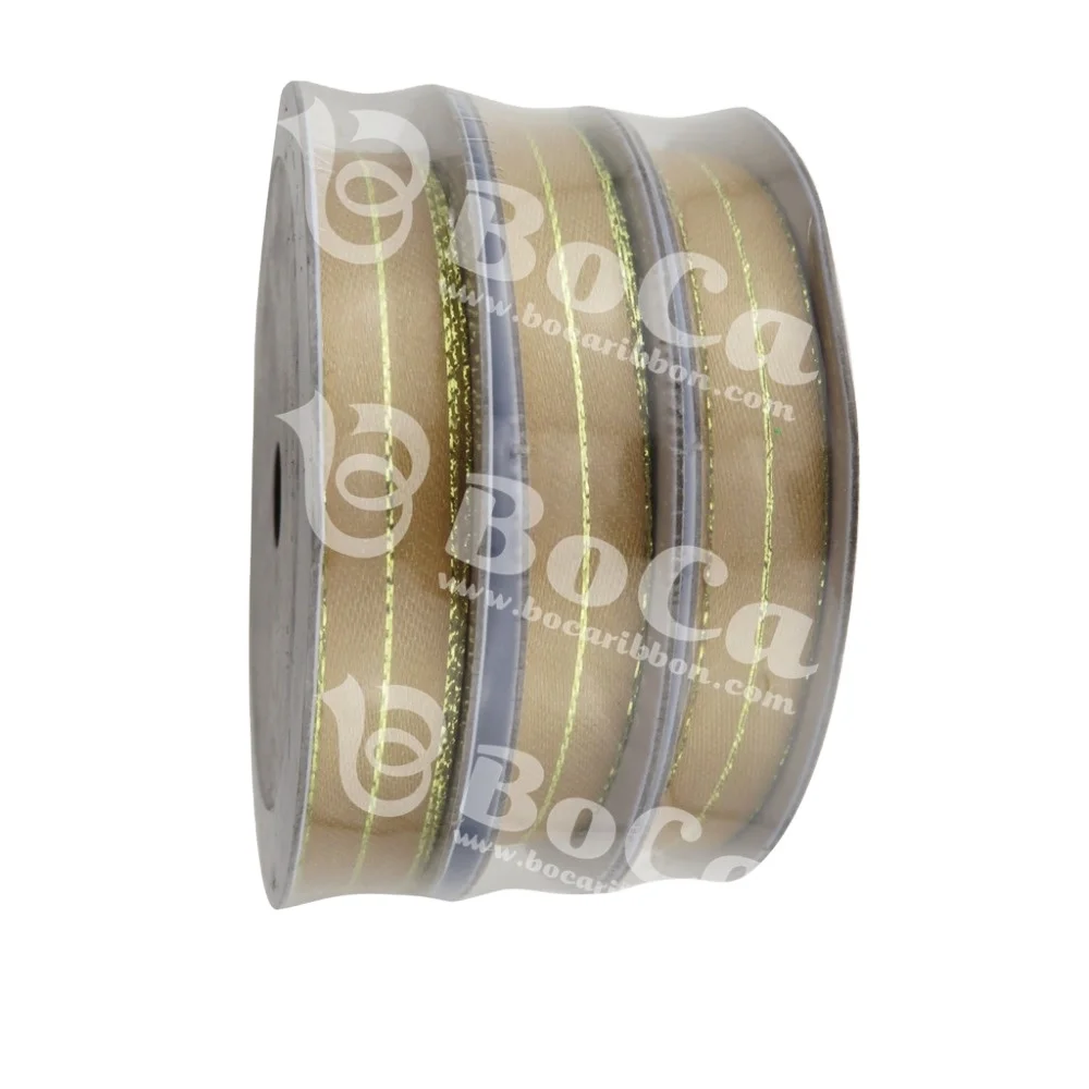 10mm single face gold / wire edged satin ribbons - buy satin