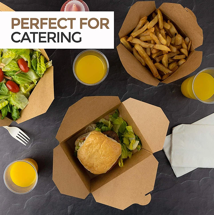 Disposable Takeaway Recycle Packaging Boxes Collapsible Lunch Container