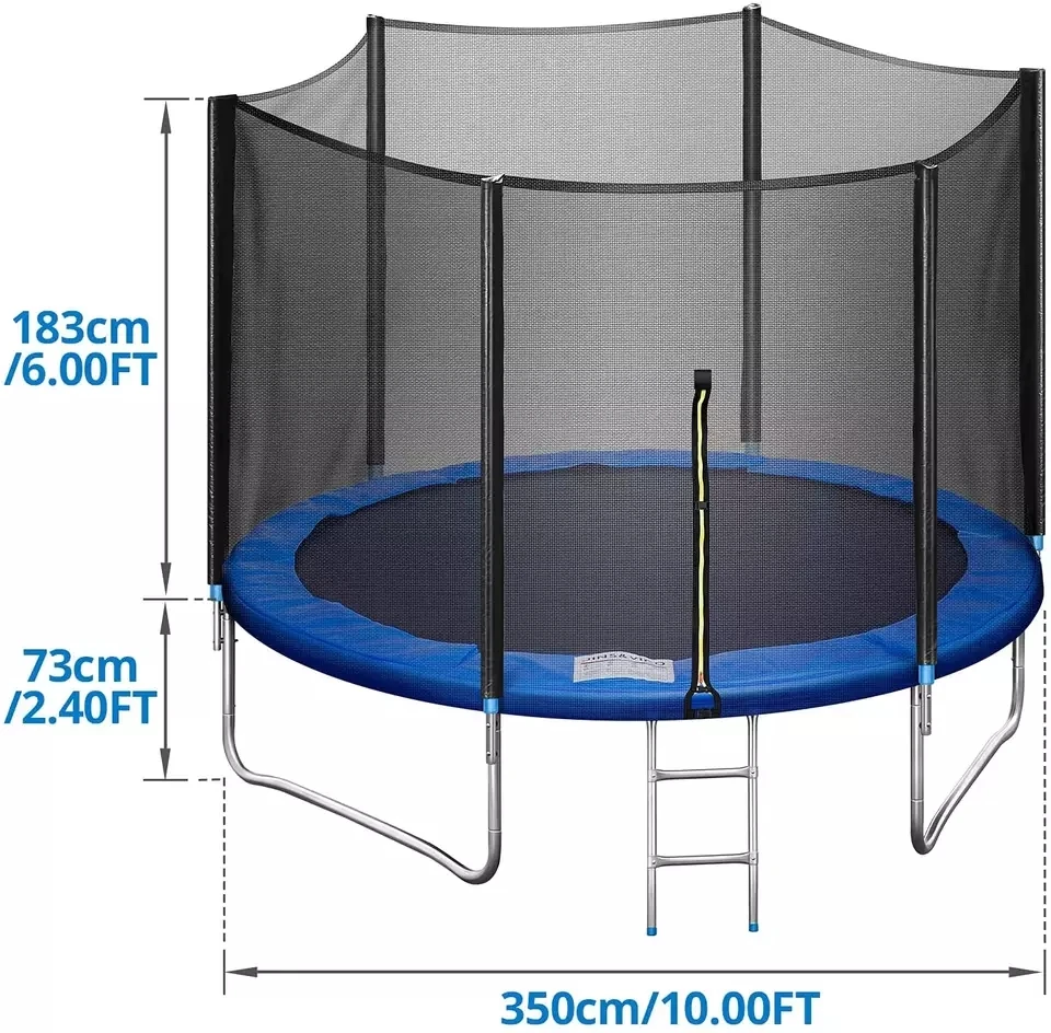 Garden 10ft Trampoline With Safety Enclosure Net,Combo Bounce Jump ...