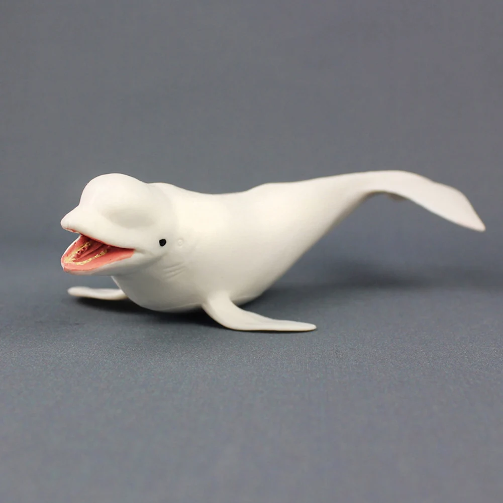 Early Education Gift for Children and Kids Boys and Girls Adult Grey Premium Fun Lifelike Beluga Whale Ocean Animal PVC Model Figure Toy Home Decor wiFndTu Model Toy