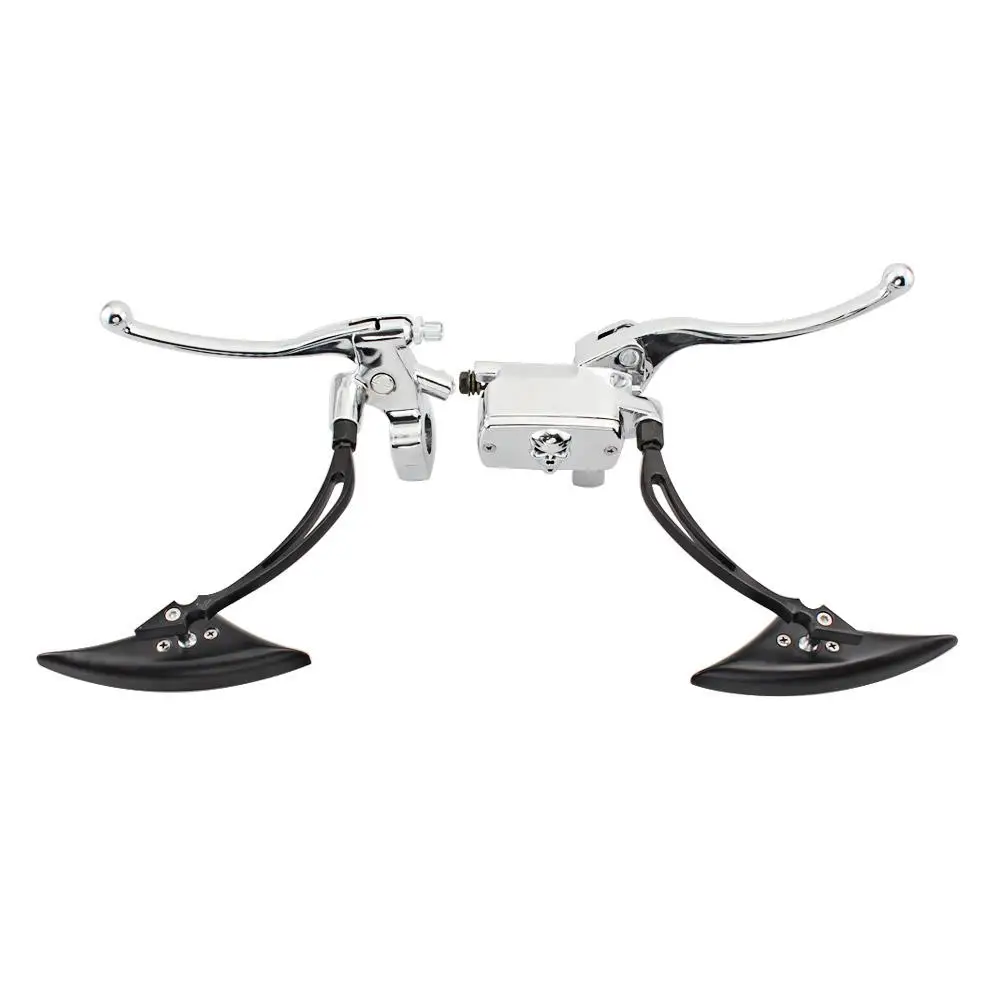 Motorcycle Skull Hydraulic Clutch Brake Lever Master Cylinder w/ Rearview Mirror Fit For Honda SHADOW STEED 600 400VT 600VT 750