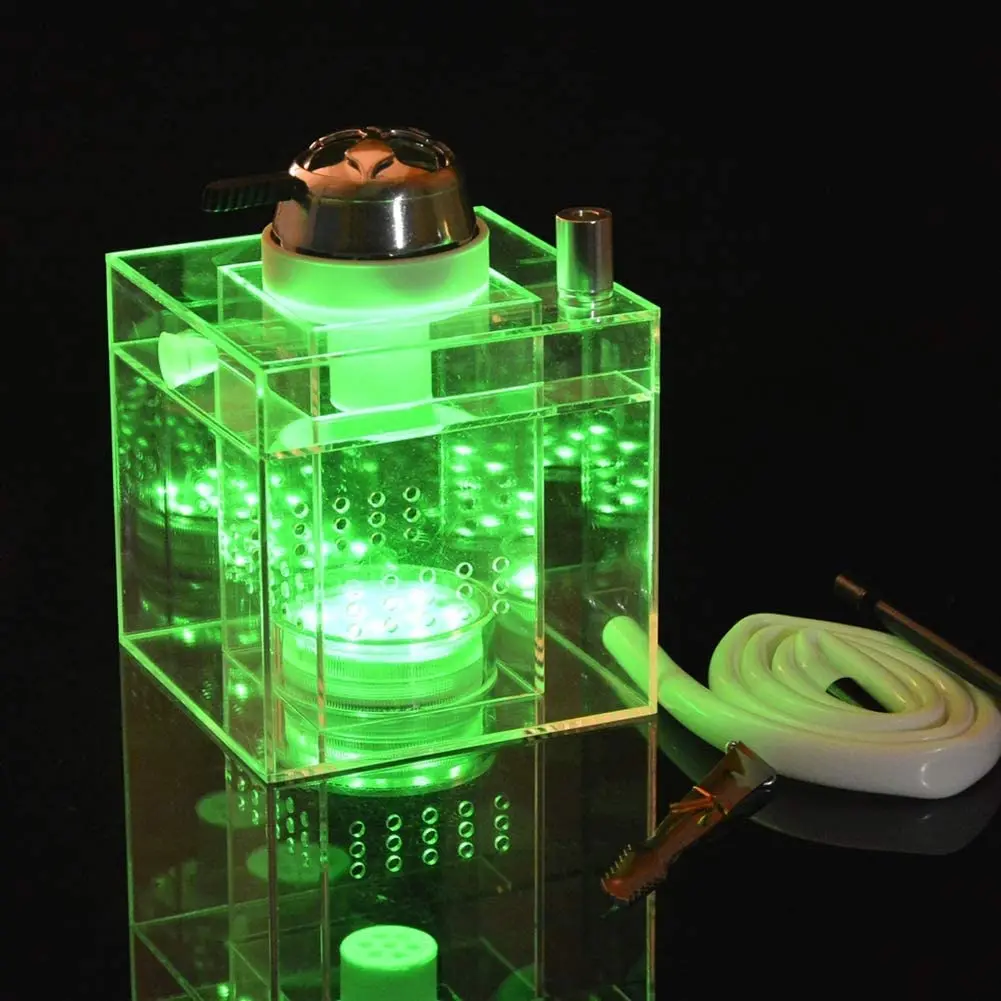 Cheap Plastic Box Shape Shisha Acrylic Led Light Hookahs Buy Led