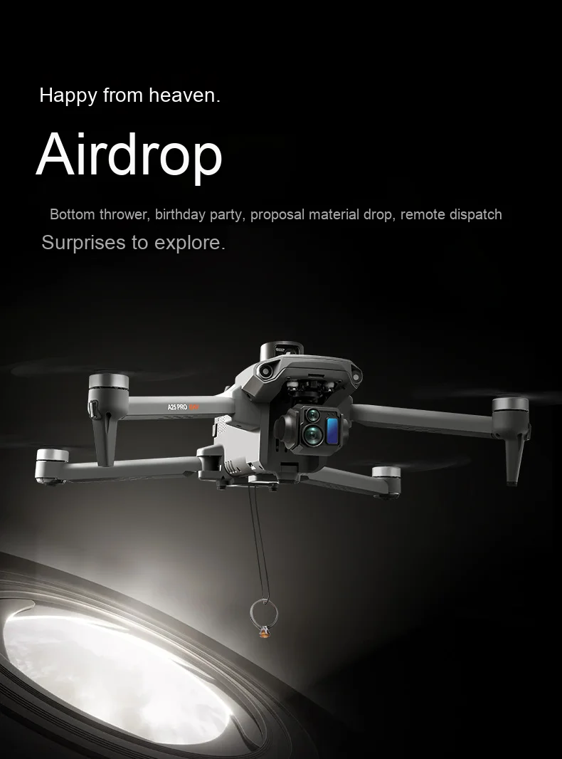 A25 PRO Drone New 8K HD Aerial 3-Axis Gimbal Long Battery Life RC GPS 6km Range Drone 5.5inch Chscreen Brushless Dron VS P7MAX
