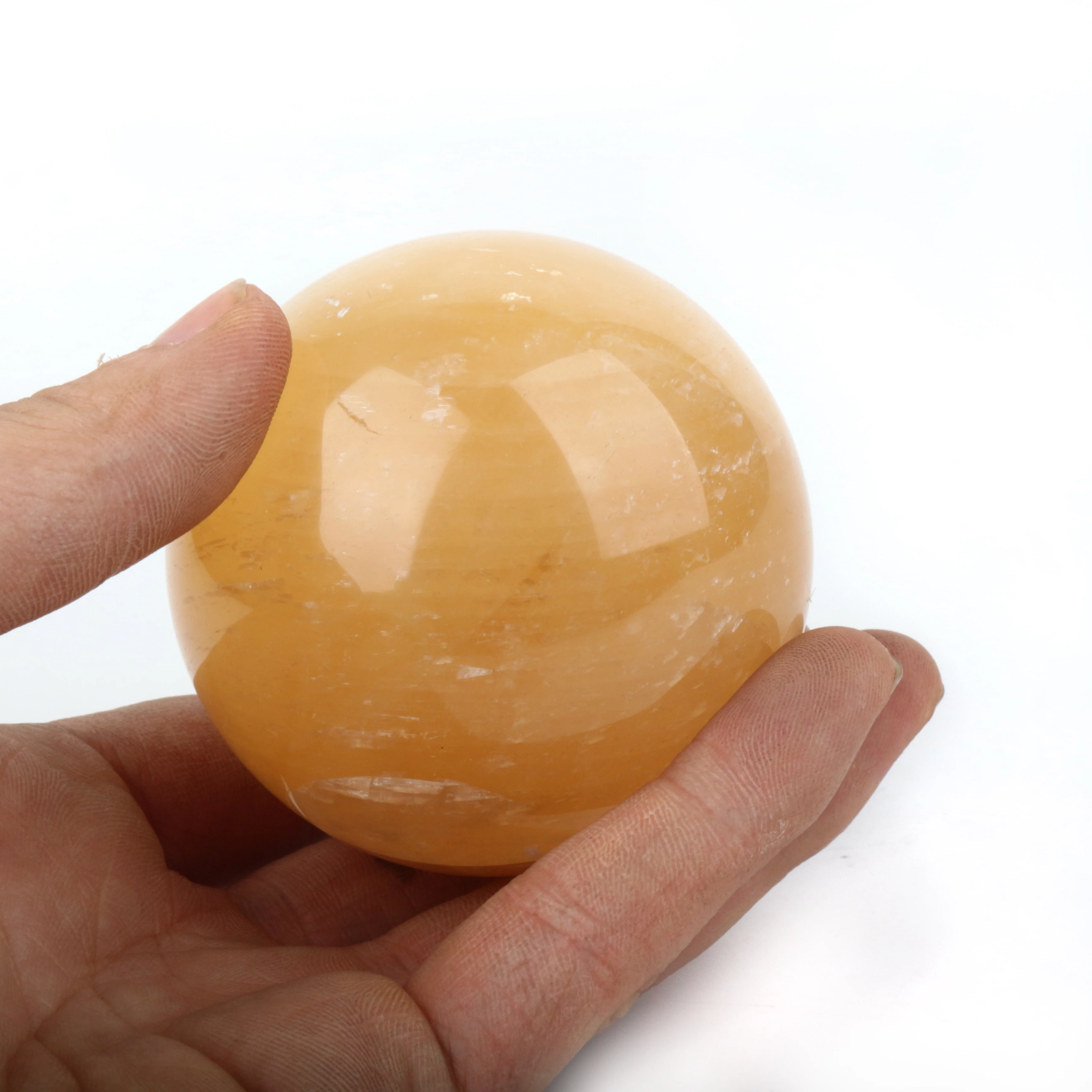 whoesal 天然优质黄冰洲石水晶球装饰