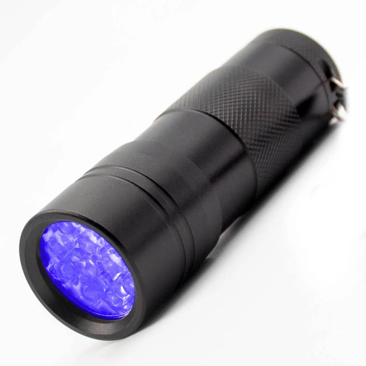 12 UV led purple light uv torch uv glue pen flashlight 395 nm 400 nm keychain flashlight customized Logo mini torch