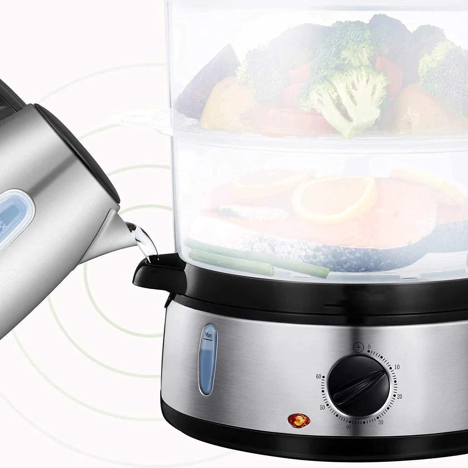 Electric 3 Tier Food Steamer Vegetable Steamer Bpafree For Cooking
