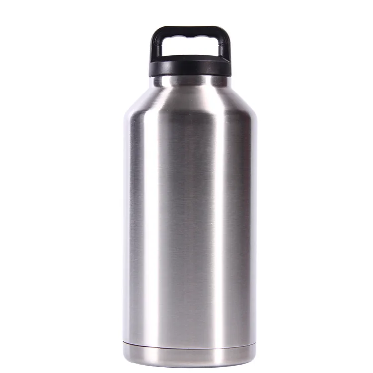 Portable Thermos Mugs Metal Canteen Thermoses Tea Pot Thermal Flask 2.0l Travel Flask Pot with Shoulder Strip Plastic Cup Lid