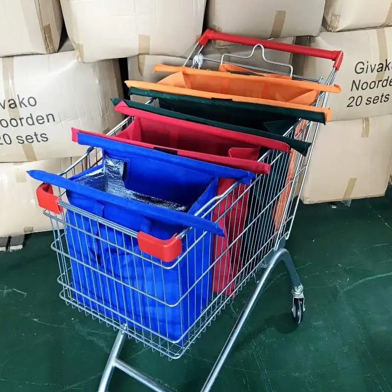 4pack Reusable Grocery Shopping Cart Bags With Cooler Bageasy To Use