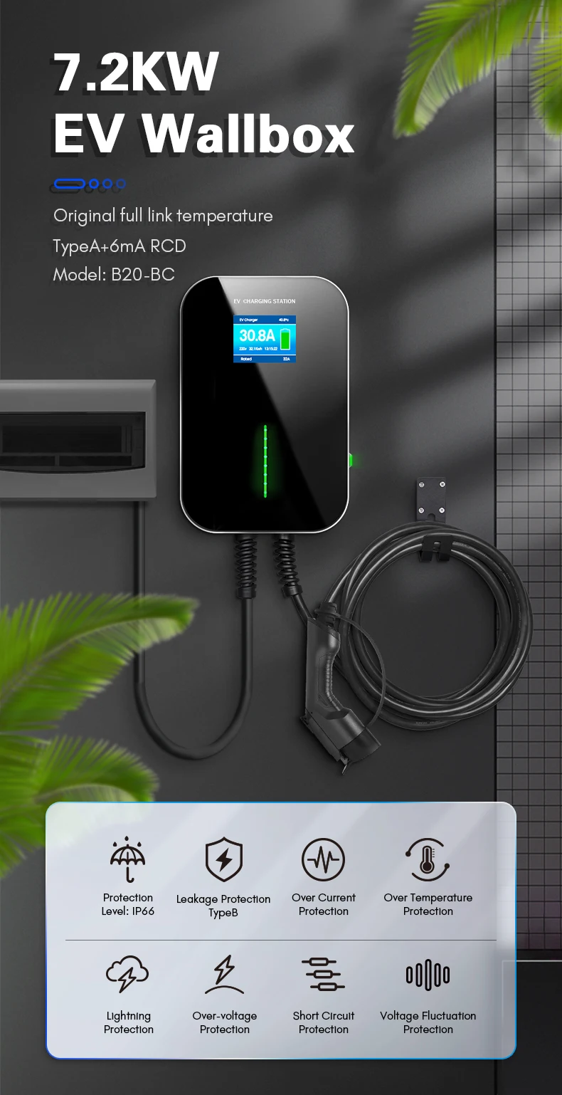 32a Wallbox Ev Charger Station Ev Charging Stations Credit Card With