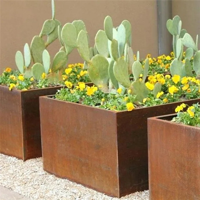 corten steel irregular furniture plant pot
